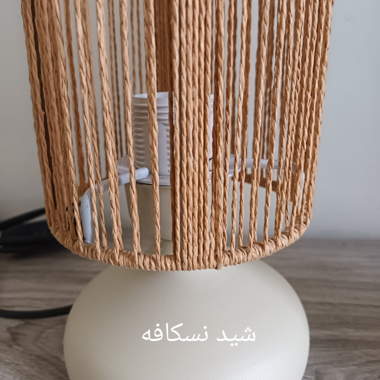 آباژور رومیزی مدل امپرسا (چراغ خواب) جنس پایه فلزی شید رافیا